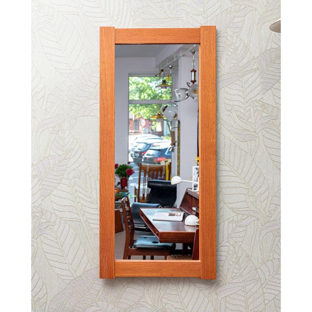 Large Vintage Mirror in Teak Frame, Denmark, 1980s For Sale - Image 4 of 5
