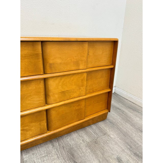 Tan Heywood Wakefield 9 Drawer Dresser For Sale - Image 8 of 11