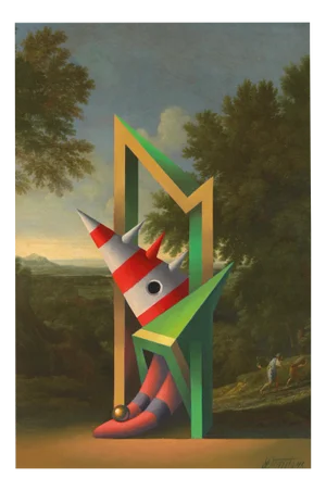 Juris Dimiters, Architectural Motif, 2015, Oil Painting & Digital Print