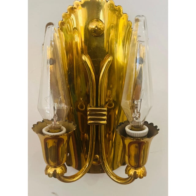 1960s Golden Brass Regency Italian Mid Century Wall Lamps - A Pair For Sale - Image 11 of 11