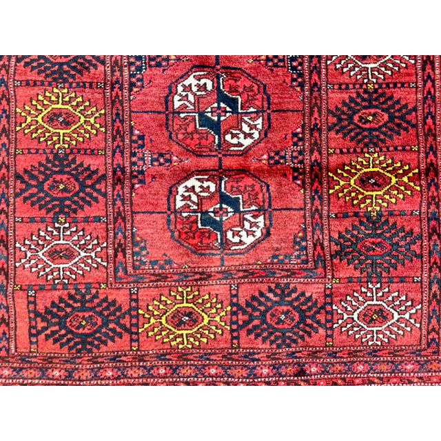 1960s Antique Red Bukhara Hand-Knotted Wool Runner - 6'3" X 3'9" For Sale - Image 5 of 15