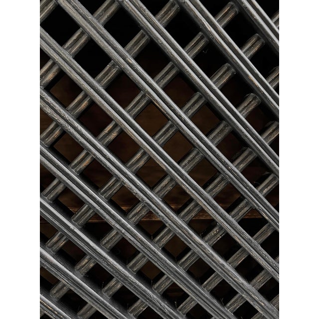 Vintage Black Aged Lattice Sideboard Credenza For Sale - Image 9 of 9