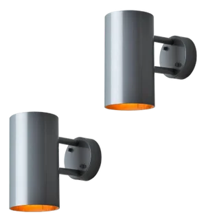 Pair of Large Hans-Agne Jakobsson C627 'Rulle' Outdoor Sconces in Painted Silver
