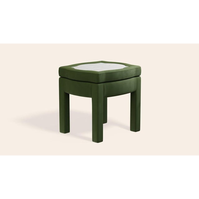 Contemporary Zucchini Velvet Piero Ottoman by Ceraudo For Sale - Image 3 of 8