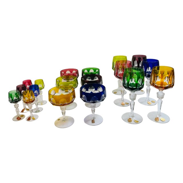 Lead Crystal Glasses from Nachtmann, 1960s, Set of 18 For Sale