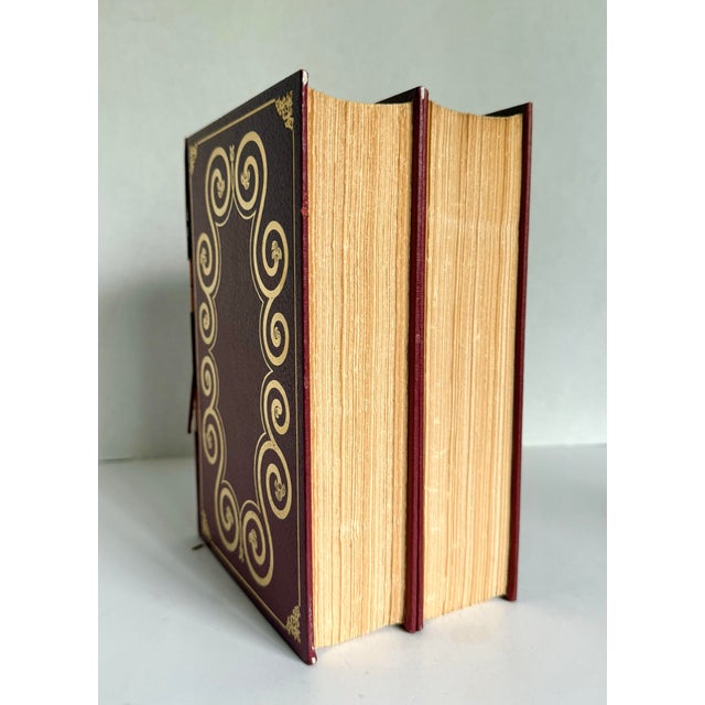 Vintage International Collectors Library Tolstoy Book Set – Anna Karenina & War and Peace in Red Leather For Sale - Image 12 of 12