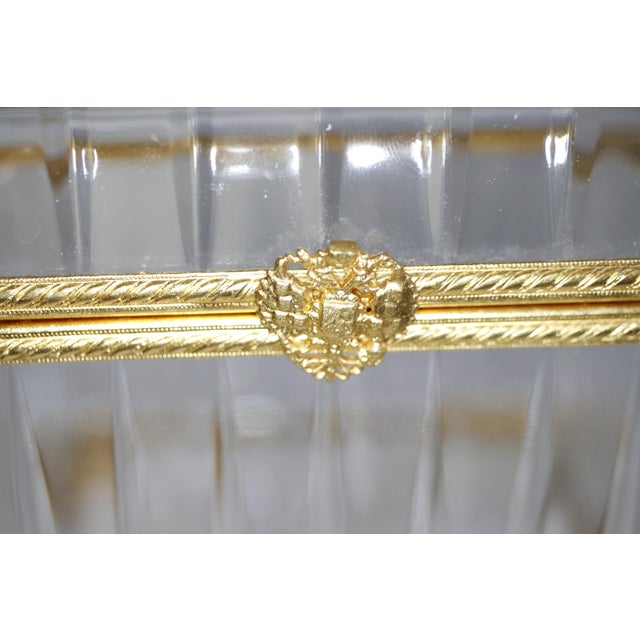 Fabergé Crested 24k Gold Crystal Clawfoot Baccarat Style Box, Signed by Tatiana Fabergé For Sale - Image 6 of 18
