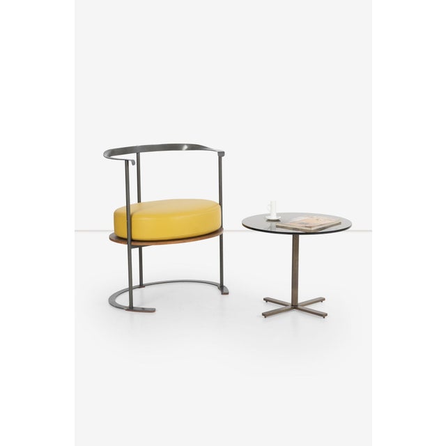 Nicos Zographos Bronze Base End Table With Glass Top 1970's For Sale - Image 4 of 7