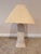 1980s Postmodern Dynasty Gallery Geometric Plaster Monumental Table Lamp With Original Shade & 3-Way Switch For Sale - Image 11 of 12