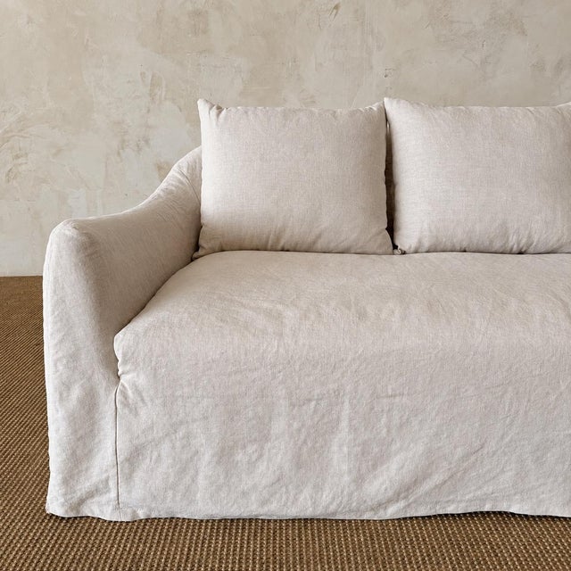 Lyon Sofa by Bloom Home Inc, Greige Belgian Linen, Modern Design For Sale In Los Angeles - Image 6 of 9