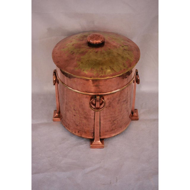 English Arts and Crafts Copper Coal Bin, 1900s For Sale - Image 10 of 11