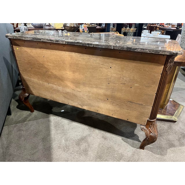 Tuscan Michael Amini Brown Marble Top & Ornate Wood Tuscan Buffet For Sale - Image 3 of 5