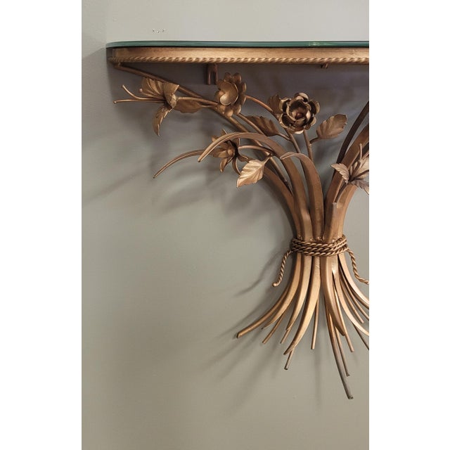 Fine 1950s Gilt Metal Shel With Elgomise Mirror Top For Sale In Philadelphia - Image 6 of 10