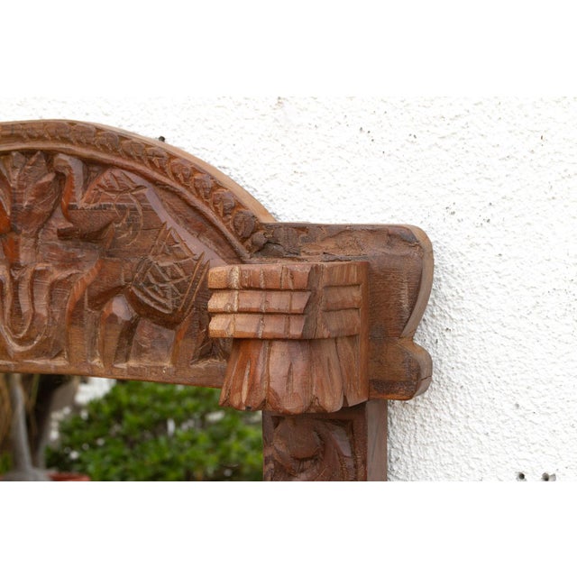 1980s Royal Elephant High-Relief Carved Mirror For Sale - Image 5 of 8