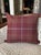 Italian virgin wool in burgundy is woven as a fine houndstooth check with a blue-gray overstripe on this 18-inch custom...