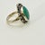 1970s Vintage Southwestern Navajo Boho Chic Sterling & Turquoise Cocktail Ring - Size 7.25 For Sale - Image 11 of 14