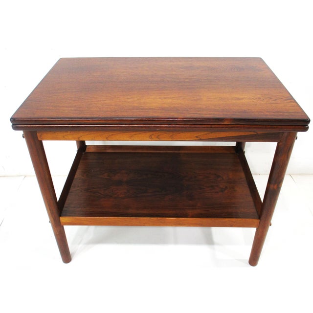 Grete Jalk Rosewood Swivel Top Side Table or Coffee Table by Poul Jeppesens Denmark For Sale - Image 9 of 12