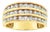 One Carat Triple Row Diamond Wedding Band 10k Yellow Gold, Size 4 For Sale