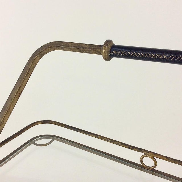 Gilt Metal Bar Cart, Italy, 1960s For Sale - Image 11 of 15