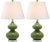 Illuminate your living room, bedroom or family room in style with the shimmery fern green Double Gourd Glass Lamp with...