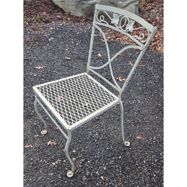 Vintage Salterini Wrought Iron Dining Chairs Set of 6 Chairs in the Mt. VERNON PATTERN 2 Arm Chairs for the ends 4...