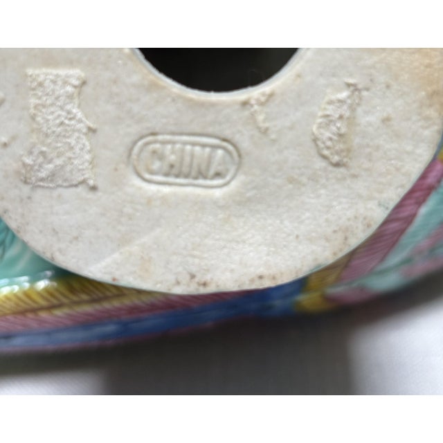 Ceramic Chinese Famille Rose Porcelain Phoenixes--a Pair For Sale - Image 7 of 7