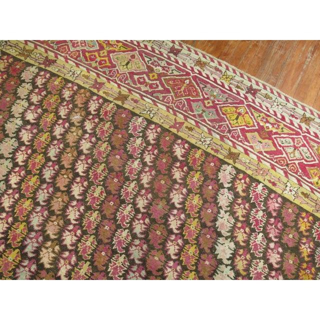 Zabihi Collection Colorful Antique Turkish Ghiordes 19th Century Rug - 12'8" x 16'10" For Sale - Image 9 of 12