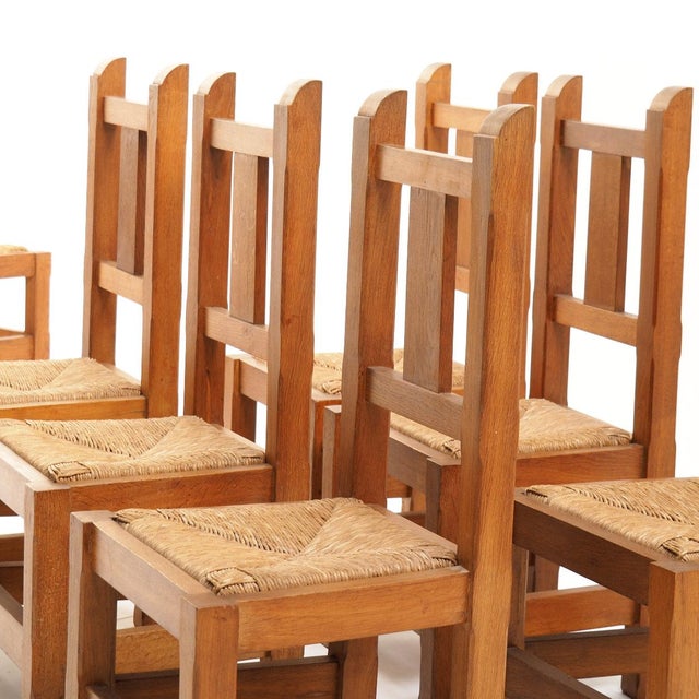 Handmade Oak Chairs, 1970s, Set of 8 For Sale - Image 6 of 16