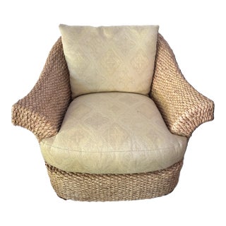 Century Furniture Flair Arm Seagrass Club Chair For Sale