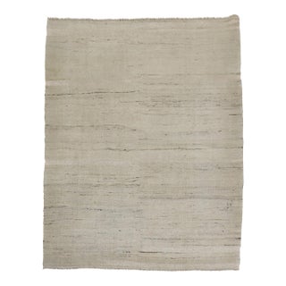 Beige Khaki 20th Century Thin Moroccan Flat-Weave - 4'9" x 5'8" For Sale