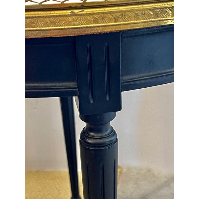 Antique French Bouillotte Table, Brass Gallery & Mirrored Top For Sale - Image 11 of 14