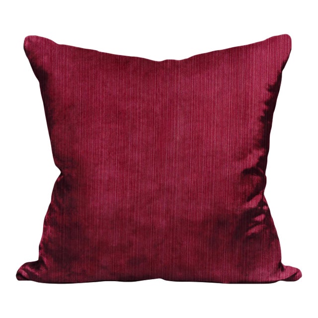 The House of Scalamandré Strie Velvet Pillow, Blossom For Sale