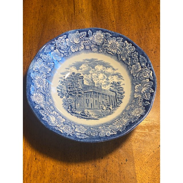 2 Liberty Blue 6 3/8” Coupe Cereal Bowls, made in England, no chips, cracks, or crazing, dishwasher safe made on...