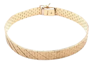 14 Karat Yellow Gold Fancy Link Flat Bracelet