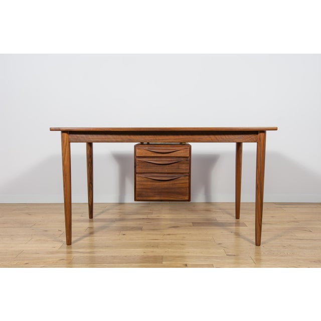 Mid-Century Walnut Freestanding Desk from Rosengren Hansen, Denmark, 1960s For Sale - Image 6 of 18
