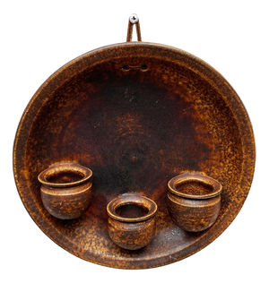 Mid-Century Danish Brutalist Studio Pottery Wall Candleholder , 1960s