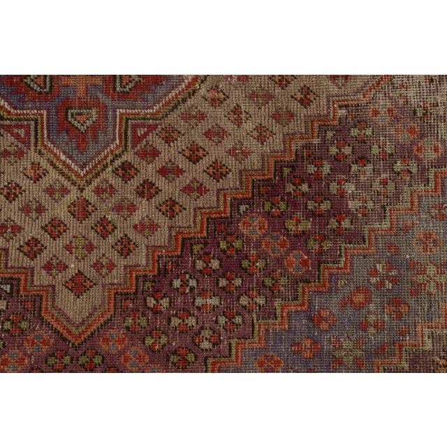 1960s 1960s Vintage Samarkand Style Rug With Geometric Patterns For Sale - Image 5 of 7