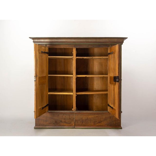 Late 18th Century Swiss Painted Wedding Pine Armoire For Sale - Image 4 of 18