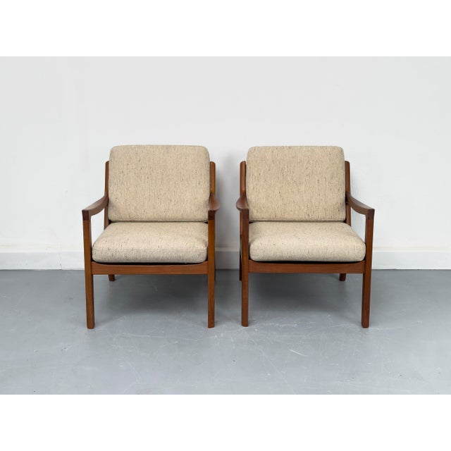 Senator Lounge Chairs in Teak and Wool by Ole Wanscher for Cado, 1960s, Set of 2 For Sale - Image 16 of 18