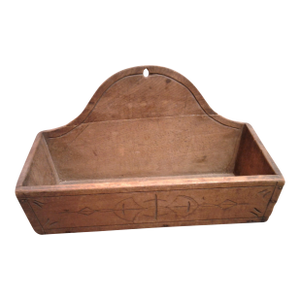 Antique Folk Art Primitive Walnut Candle Box Wayne County Ohio Era 1850s