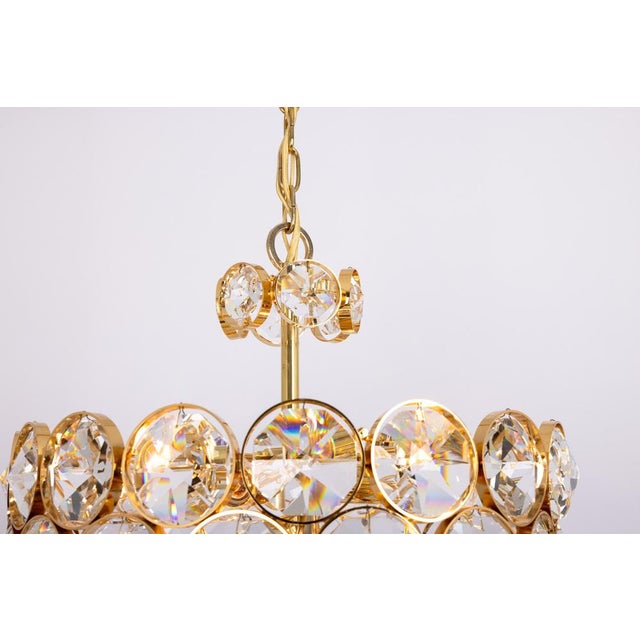 Metal Large Gilt Brass Chandelier by Sciolari for Palwa, Germany, 1970s For Sale - Image 7 of 10
