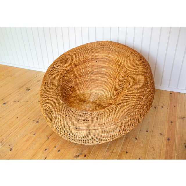 Mid-Century Modern Sculptural Wicker Basket Lounge Chair by Isamu Kenmochi, 1970s For Sale - Image 18 of 18