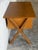 Oak Sewing Table With X-Frame Legs and Built-in Storage Vintage Mid-Century Modern 1960s For Sale - Image 10 of 12