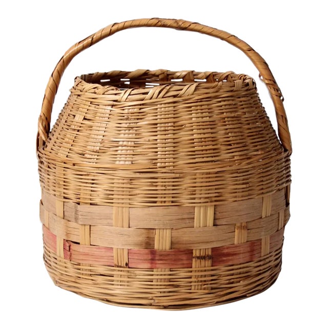 Antique Woven Carrying Basket For Sale
