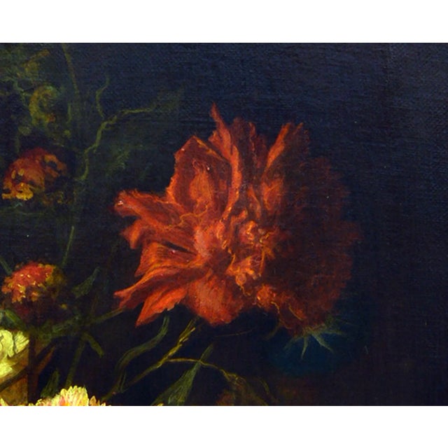 Still Life with Flowers, 17th Century, Oil on Canvas, Framed For Sale - Image 3 of 8