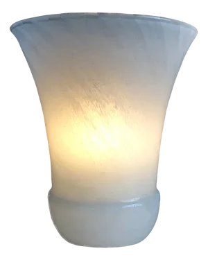 Italian Murano Swirled White Glass Vase Table Lamp, 1970s
