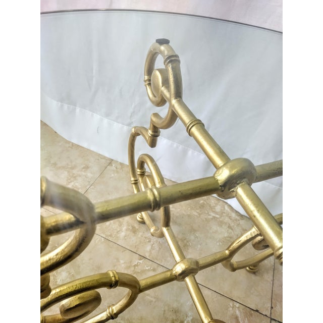 Modern Gold Painted Wrought Iron Base & Glass Top Side Table Chairish