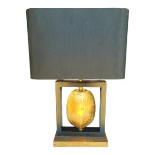 Contemporary Gold Turtle Modern Style Black Rectangular Lamp Shade Table Lamp For Sale