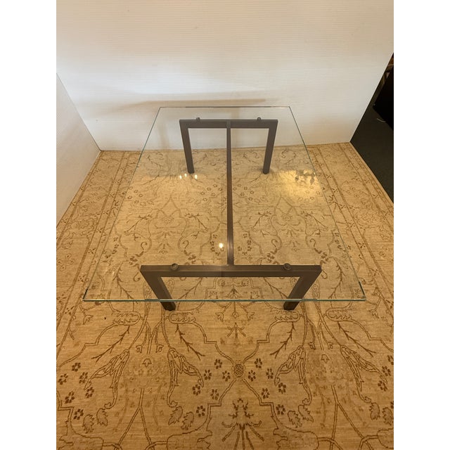Metal Burnished Brass Metal With Glass Top Coffee Table For Sale - Image 7 of 12