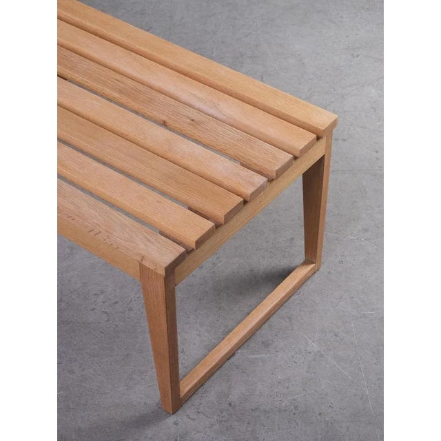 Wood Long Swedish Bench in Oak, 1960s For Sale - Image 7 of 12